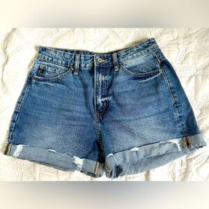 Kancan Gigi High Rise Double Fold Hem Denim Shorts Women's KC9236M Size …